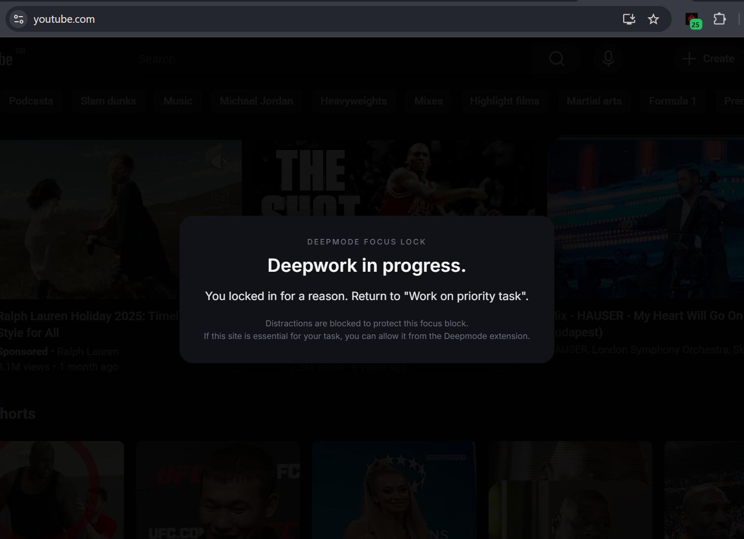 Distractions blocked